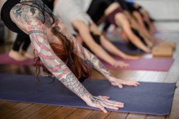 Women doing yoga
